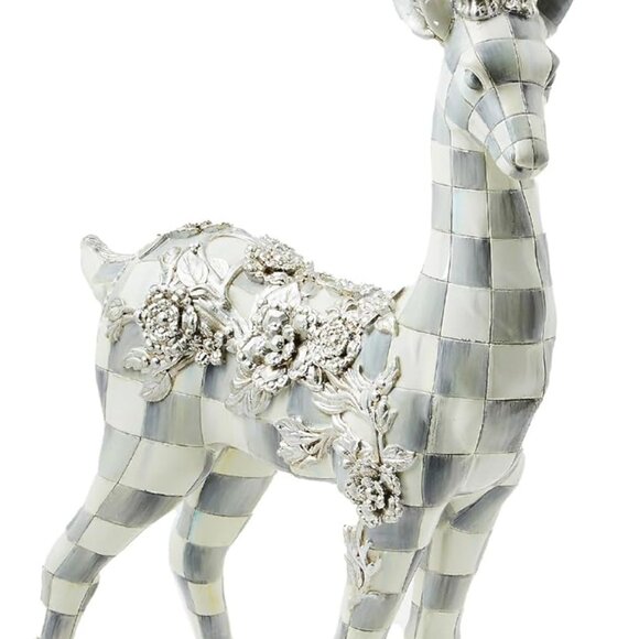 Other - Whimsical Sterling Check Deer Figurine 15.75” – Perfect for Festive Displays